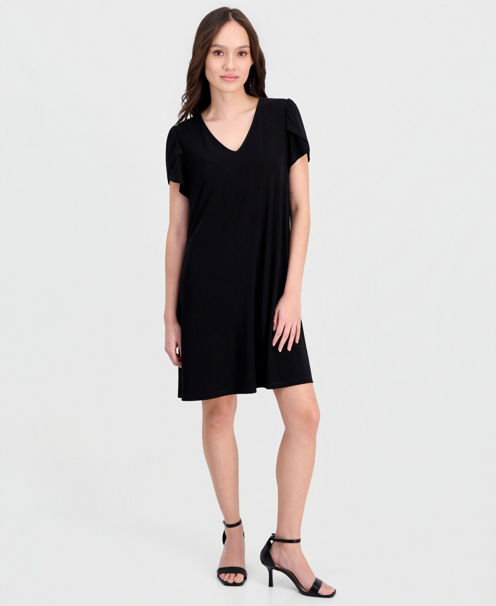 Платье Anne Klein Essentials Petite Tulip-Sleeve Swing