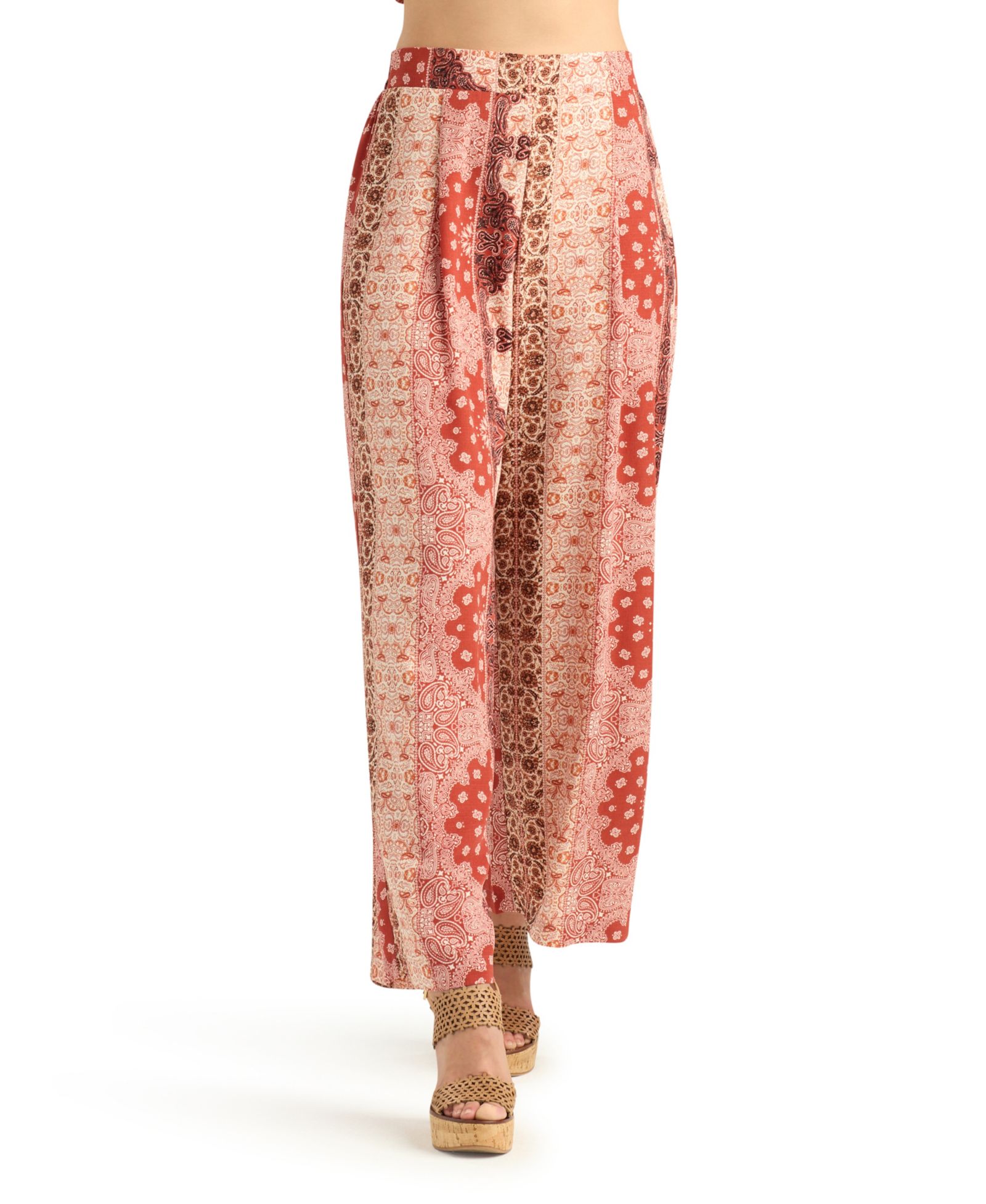 BCX Juniors' Printed Wide-Leg Pull-On Pants