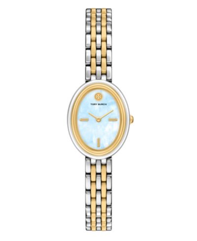 Tory Burch Women's The Oval Quartz Two-Hand Two-Tone Stainless-Steel Watch, 22mm