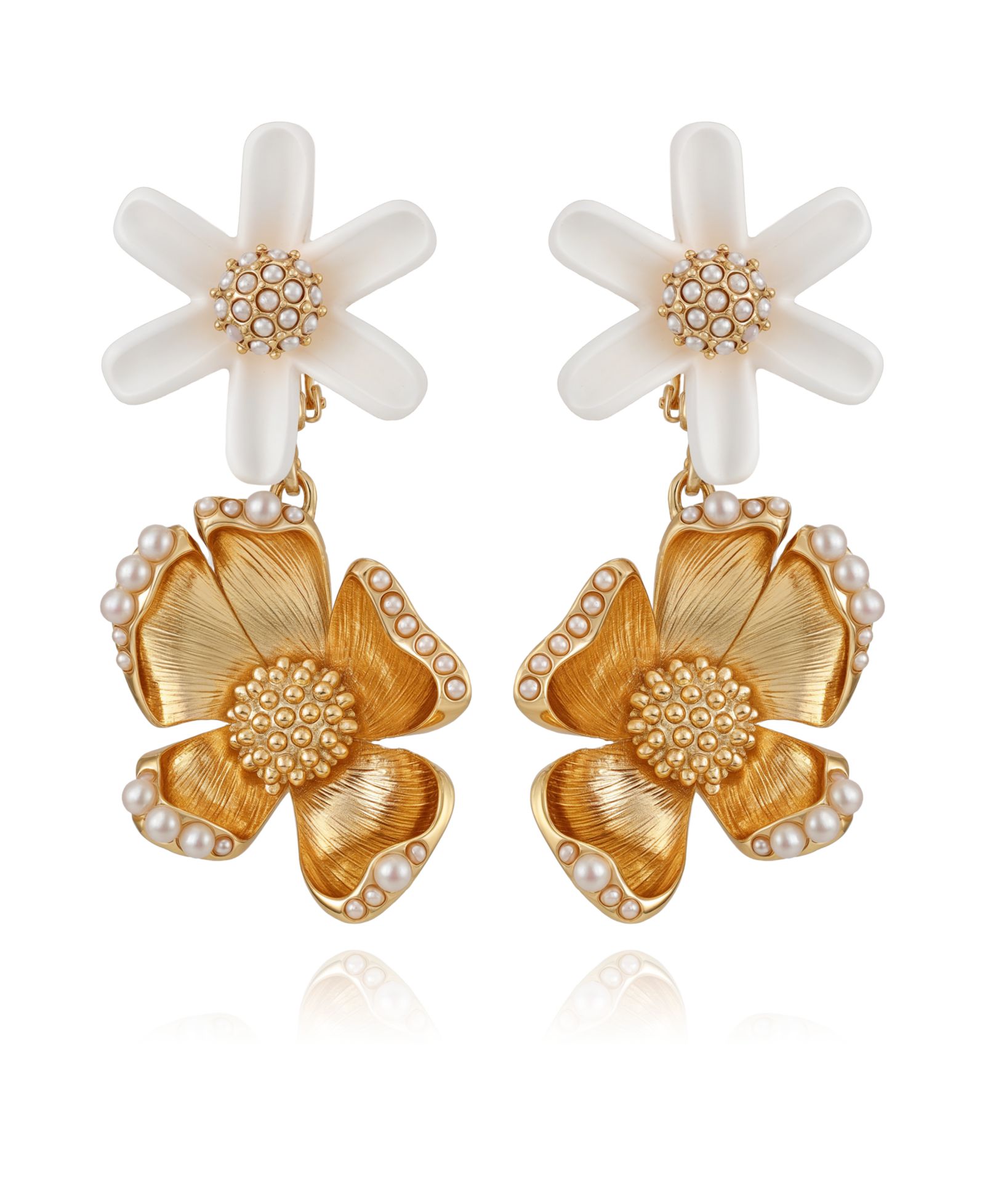 Серьги GUESS Gold Plated Floral Drop