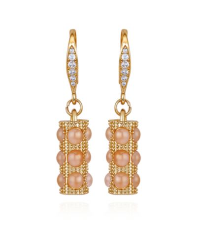 Серьги GUESS Gold-Tone Rose Stone Lever-Back Drop