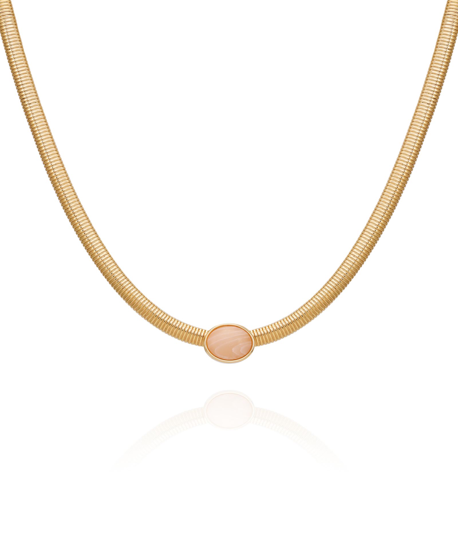 GUESS Rose Quartz Gold-Tone Collar Necklace