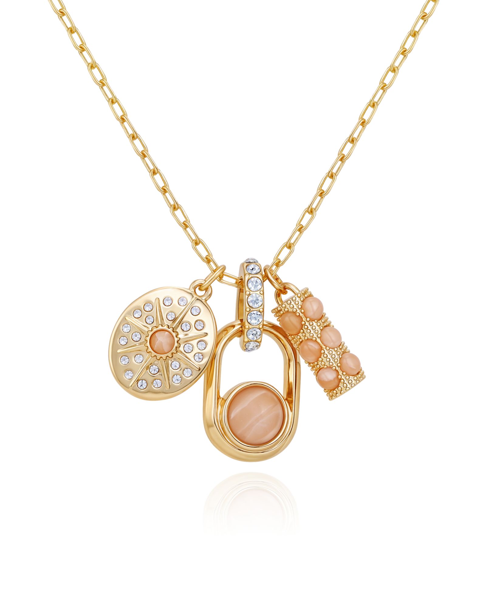 Ожерелье GUESS Rose Quartz Gold-Tone Charm