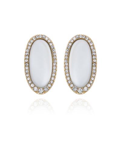 GUESS серьги-гвоздики с розовыми камнями и золотистым покрытием