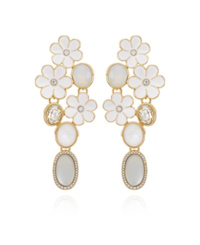 GUESS Gold-Tone Floral Linear Drop Earrings