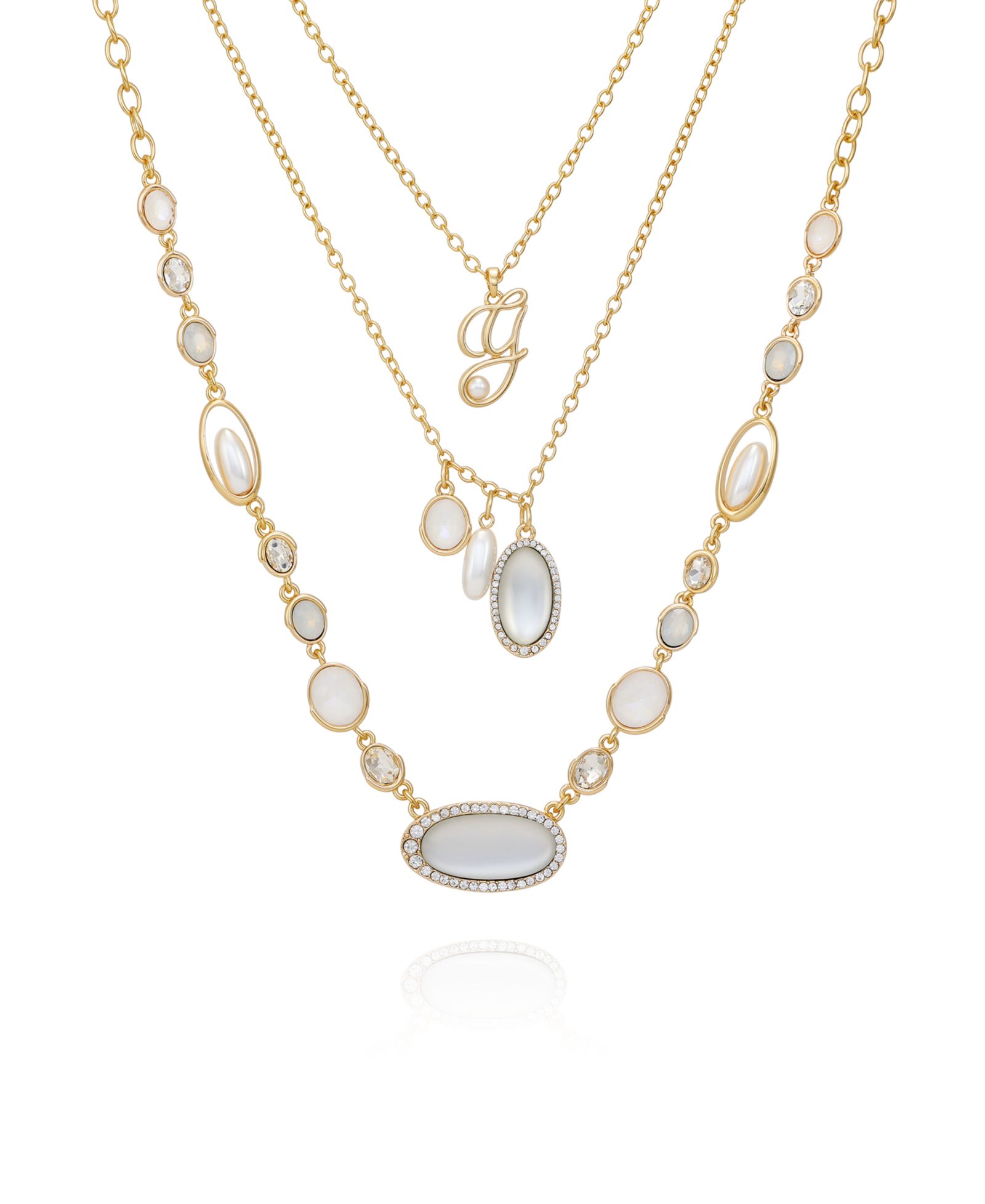 GUESS 3-Pc. Gold-Tone Multi-Layer Necklace Set