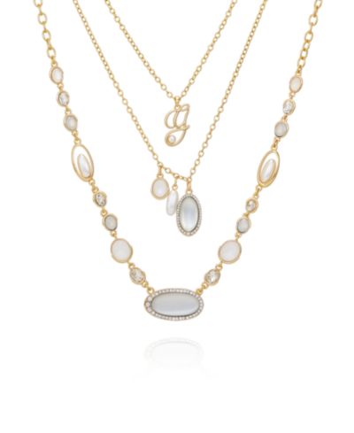 GUESS набор из 3 золотистых многослойных ожерелий