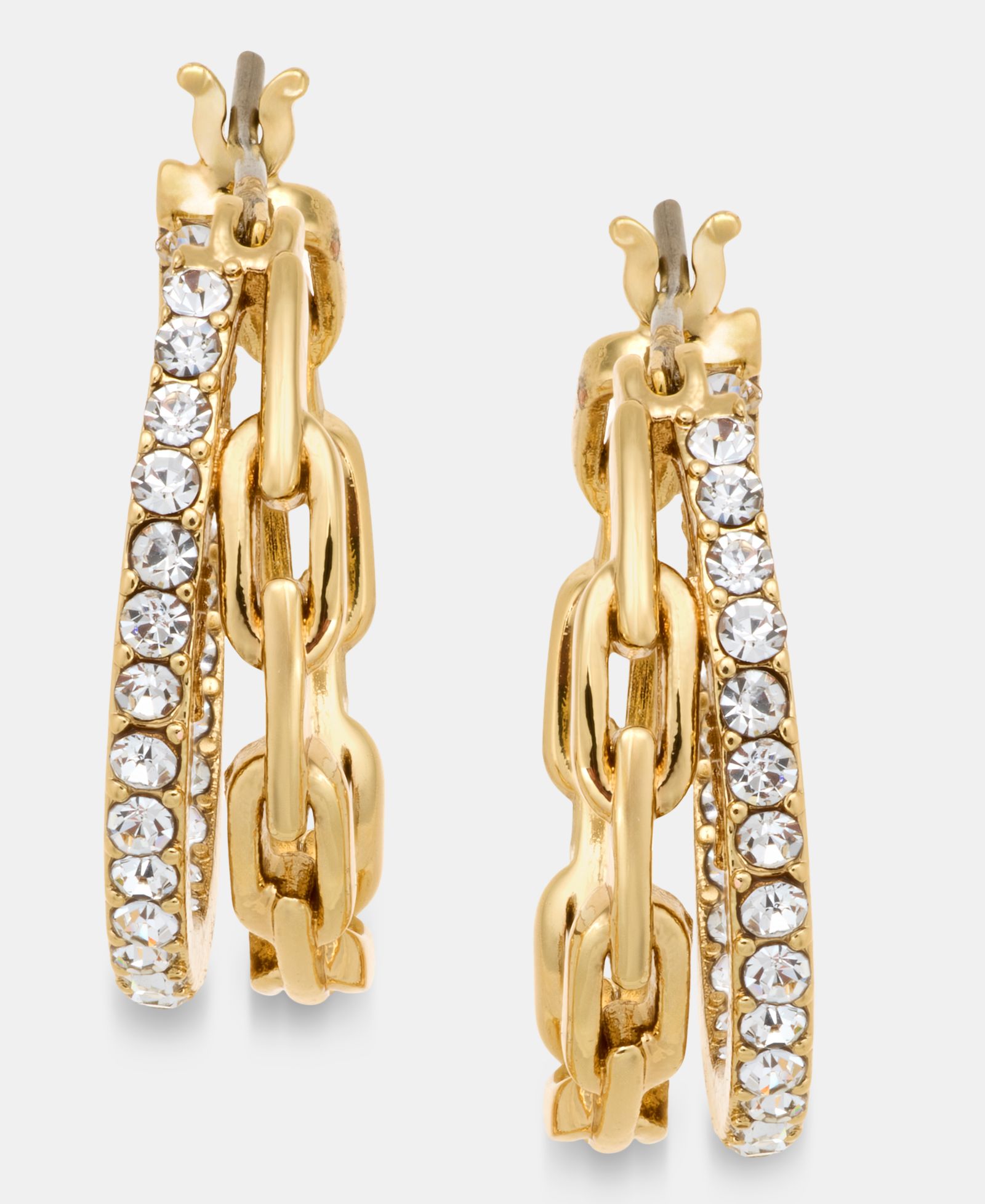 Серьги-кольца KARL LAGERFELD PARIS Chain Pave Split Hoop
