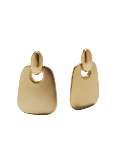 Donna Karan New York золотистые массивные серьги-кольца Door Knocker
