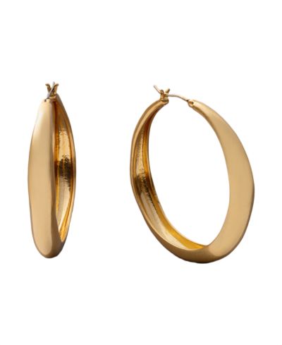Donna Karan New York серьги Donna Karan New York Gold-Tone Drama Molten Hoop