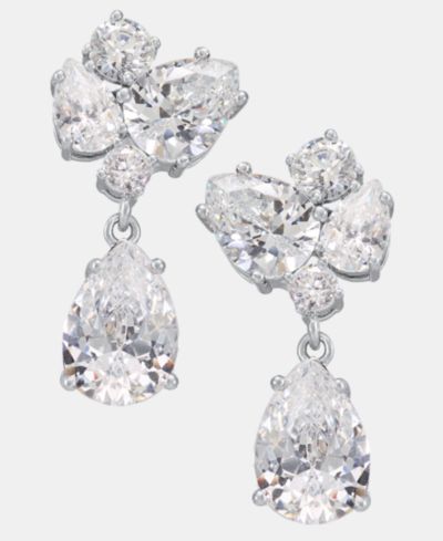 Givenchy серьги-подвески с кластером из кубического циркония