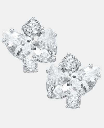 Givenchy Cubic Zirconia Cluster Stud Earrings