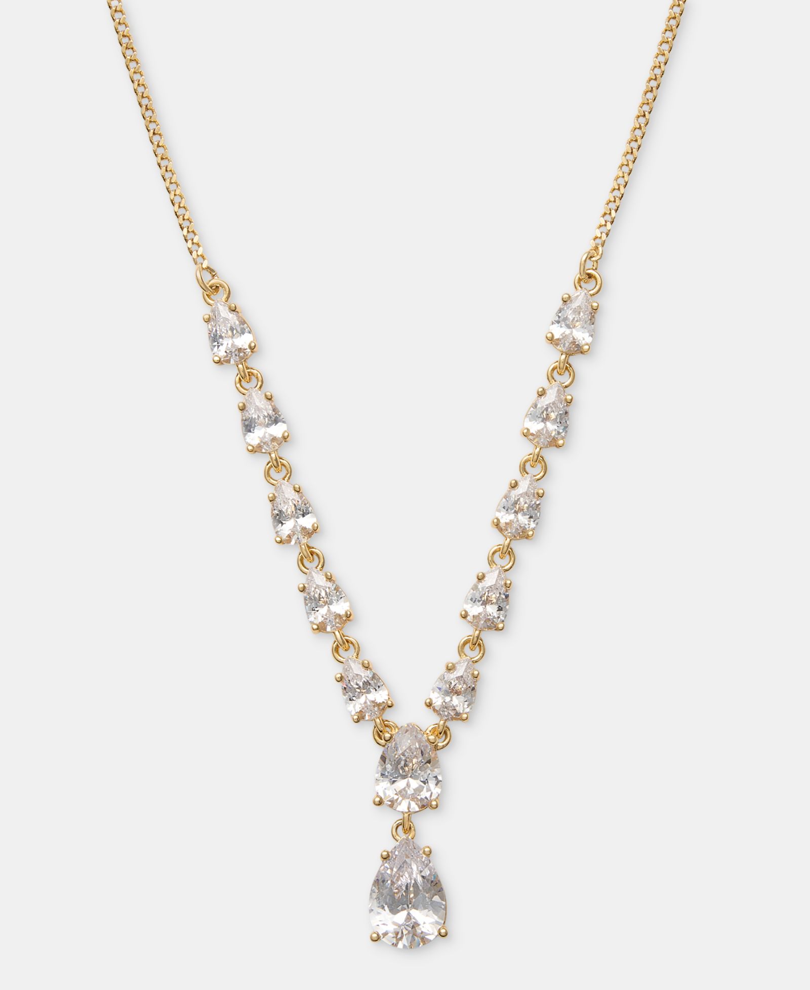 Givenchy Cubic Zirconia Lariat Necklace, 16" + 3" extender