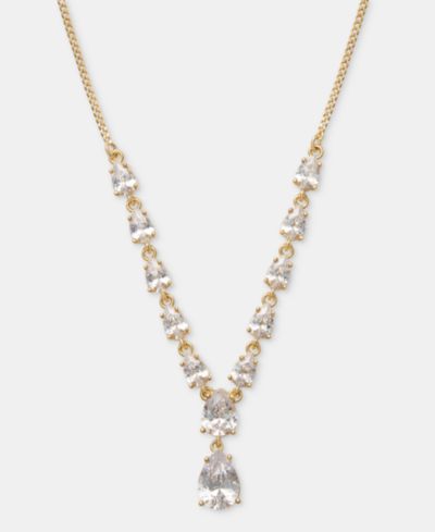 Givenchy Cubic Zirconia Lariat Necklace, 16" + 3" extender
