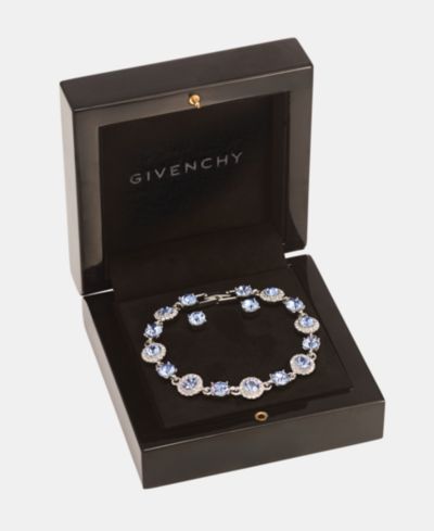 Givenchy набор браслета и серег с синими камнями Pavé Halo в золотом цвете