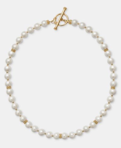 Золотистое ожерелье Lauren Ralph Lauren с жемчугом и застежкой-Toggle
