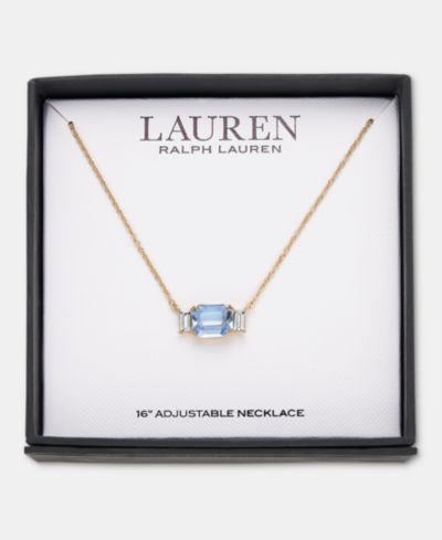 Подвеска Lauren Ralph Lauren Gold-Tone Boxed Blue Stone Pendant Necklace