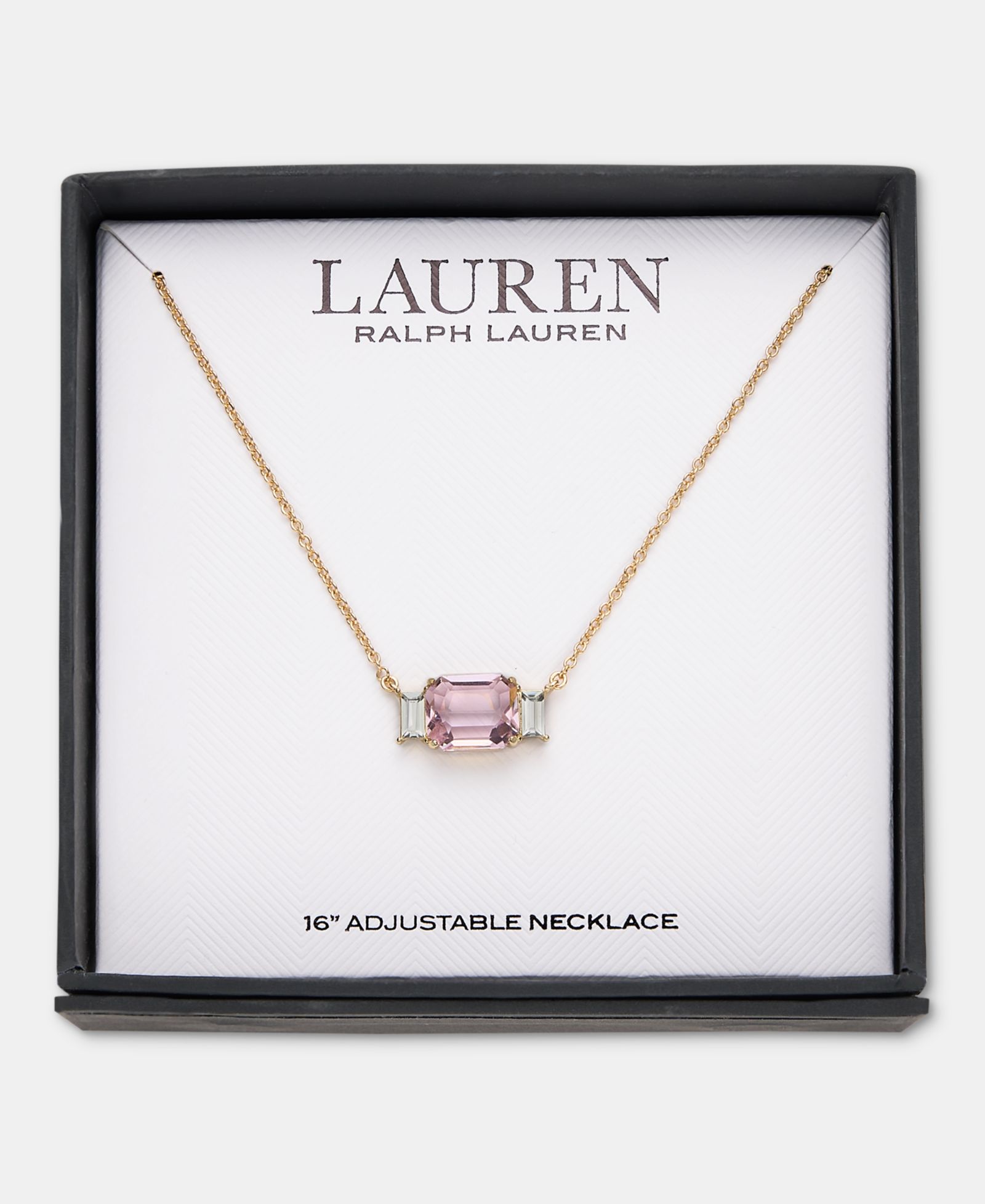 Lauren Ralph Lauren Gold-Tone Boxed Blue Stone Pendant Necklace