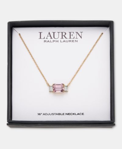 Подвеска Lauren Ralph Lauren Gold-Tone Boxed Blue Stone Pendant Necklace