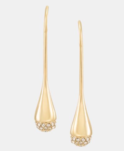 DKNY Серьги-протяжки с золотистым кристальным паве
