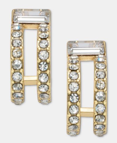 DKNY Серьги-кольца C Hoop с золотистым покрытием и кристаллами