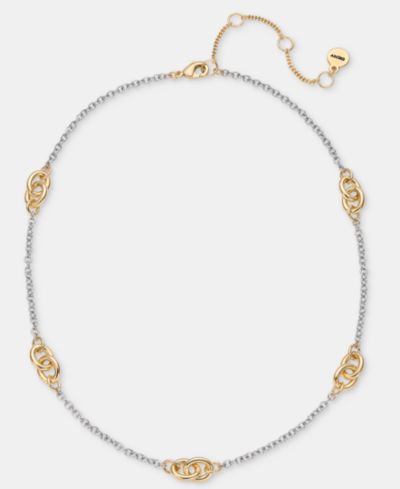 DKNY Stationed Link Collar Necklace, 16" + 3" extender