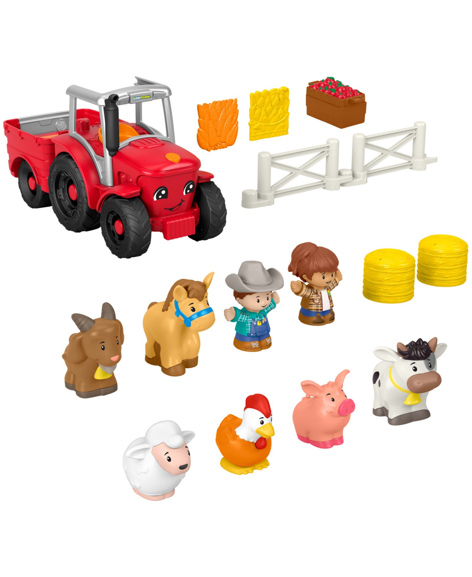 Little People Caring for Animals Musical Push-Along Playset, 10+ Piece Set, Ages 0+