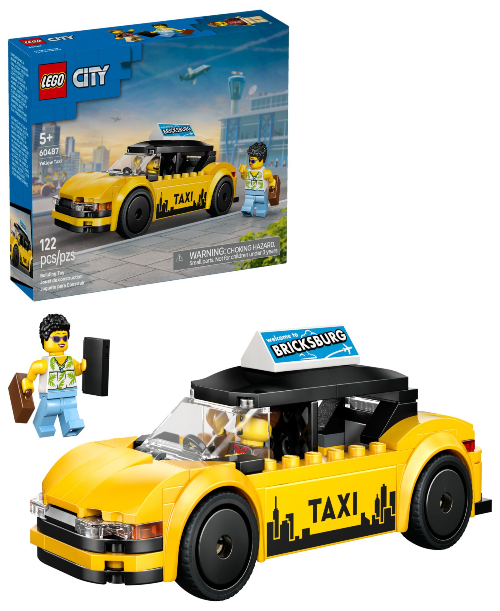 Конструктор LEGO® City Yellow Taxi Car 60487, 122 детали