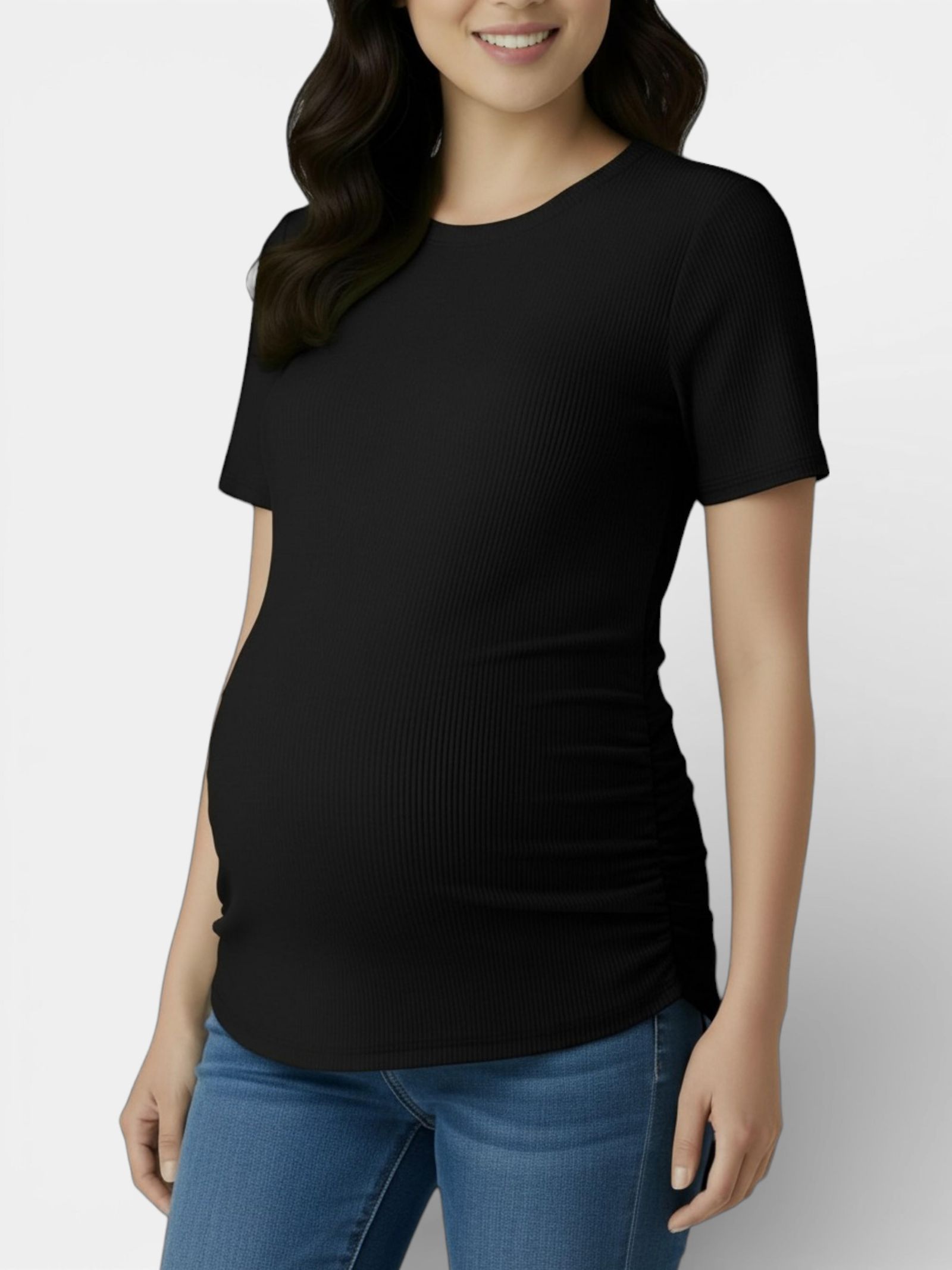 Топ Motherhood Maternity Women's Crew Neck Side-Ruched, Женский