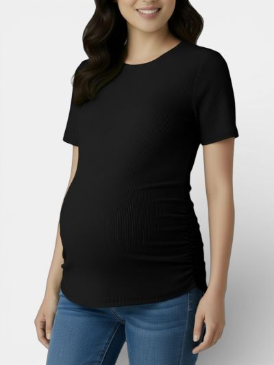 Топ Motherhood Maternity Women's Crew Neck Side-Ruched, Женский
