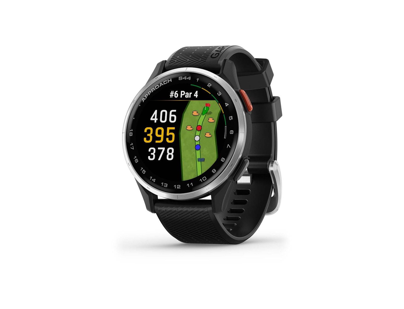 Garmin Approach S44, Silver/Black Silicone