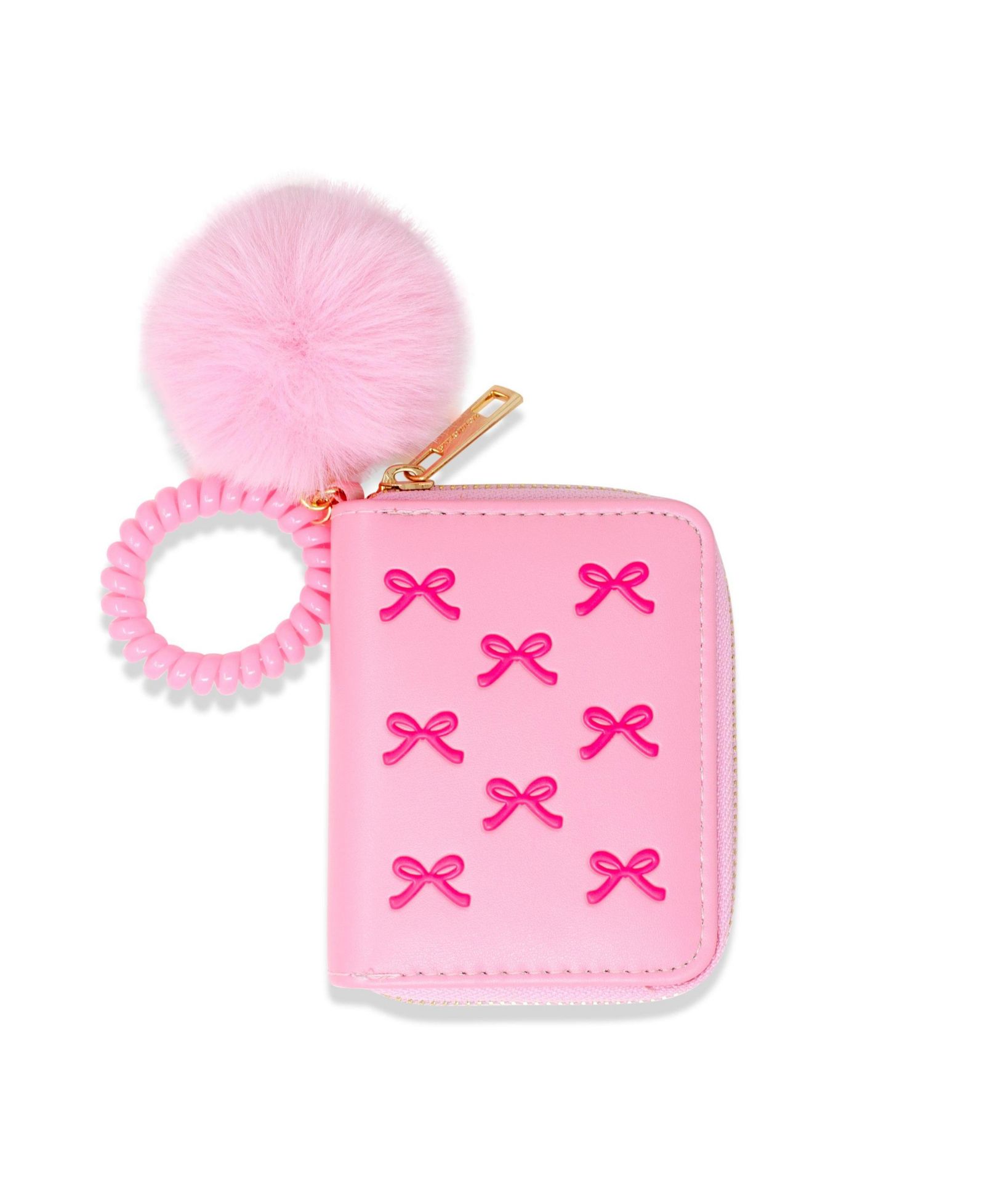 ZOMI GEMS 3D Bow Pom Pom Zip кошелек, Pink