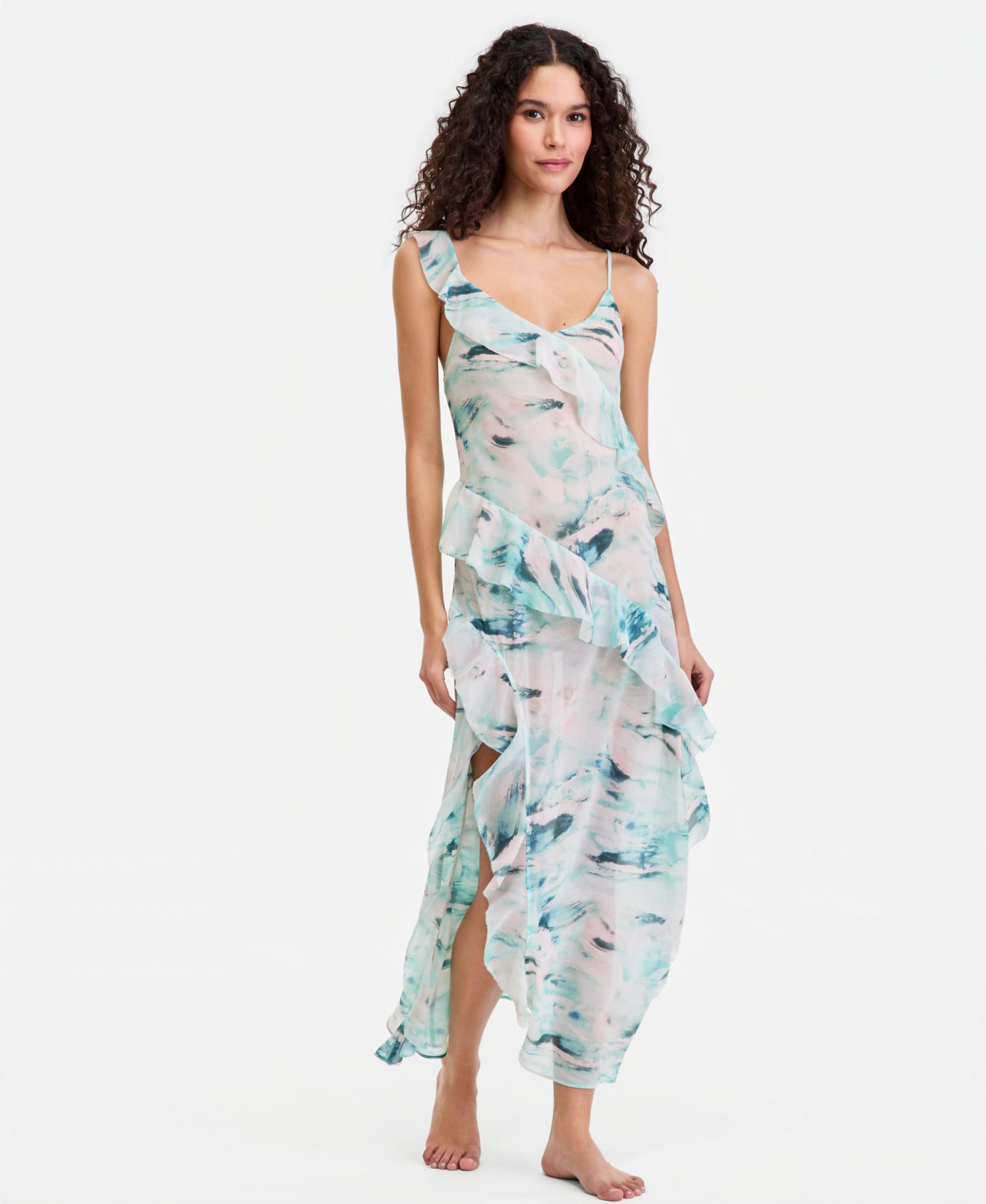I.N.C International Concepts Women's Flutter Chiffon Nightgown, Macy's Exclusive