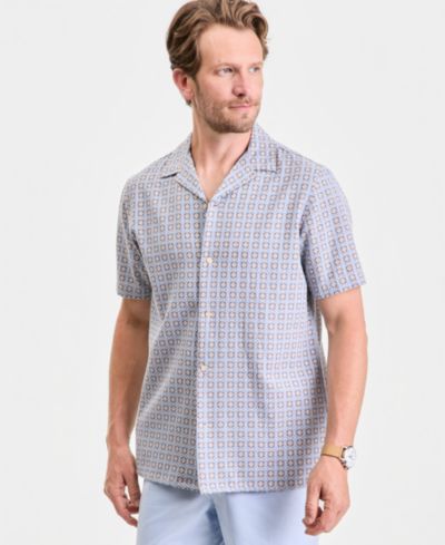 Club Room Men's Textured Yard Short-Sleeve Shirt, Macy's Exclusive