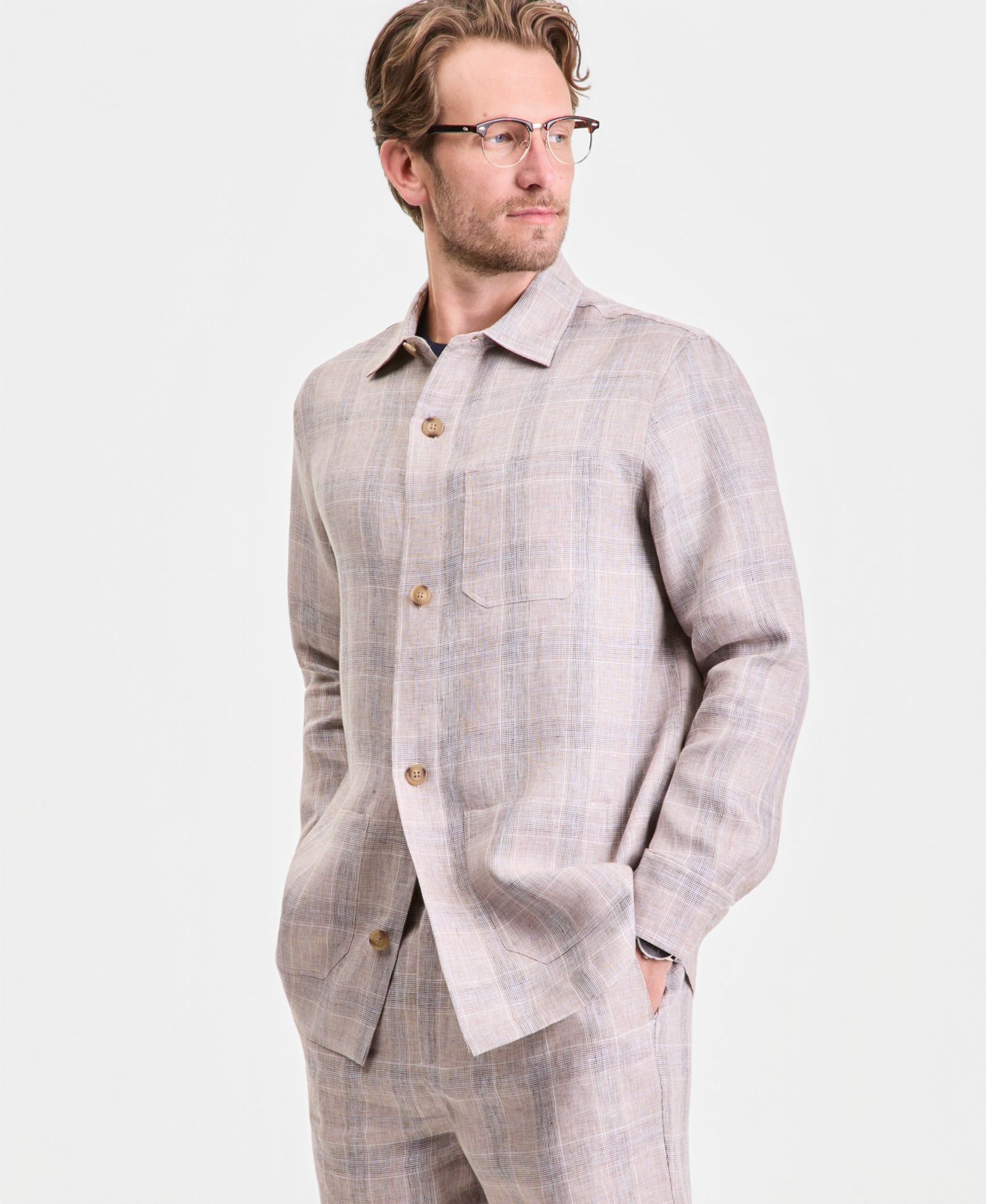Club Room Men's Dash Plaid Linen Overshirt, Macy's Exclusive