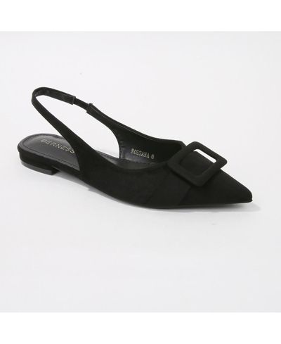 BERNESS Women's Rossana Slingback Flats with Ornamental Buckle