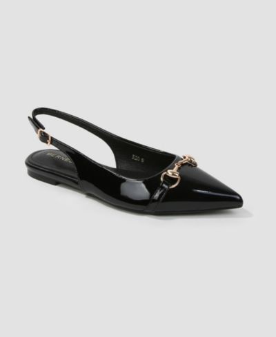 Мюли BERNESS Women's Rio Patent Slingback Flats с золотистой отделкой