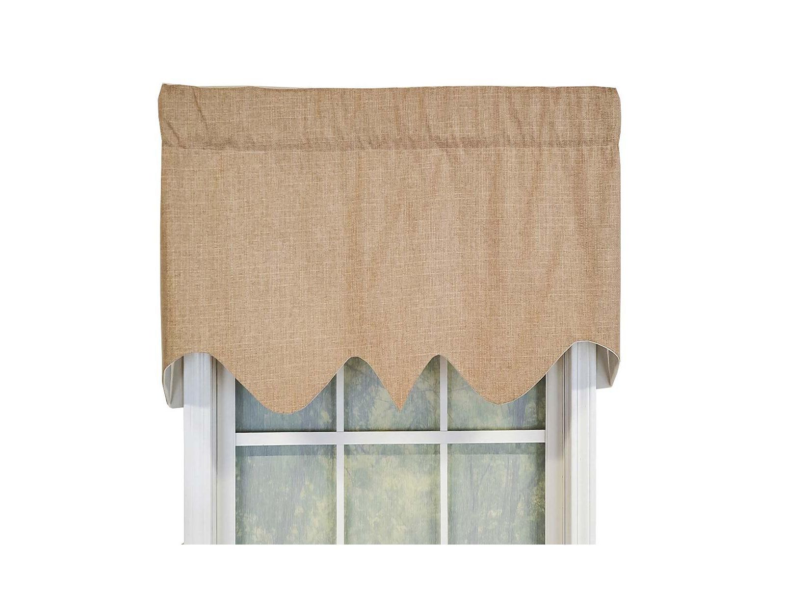 RLF Home Essential Solid Color Fabric Printed R-Crosby Regal Window Treatment Valance 3" Rod Pocket 50" x 17" Wheat