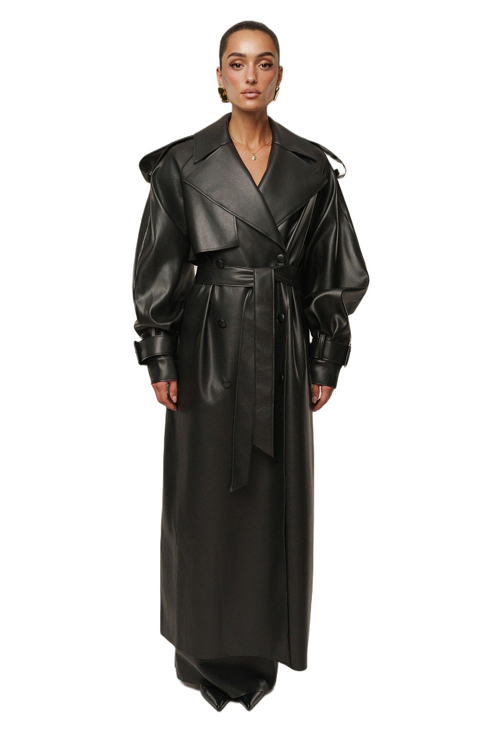JLUXLABEL Women's The Icon PU Leather Coat
