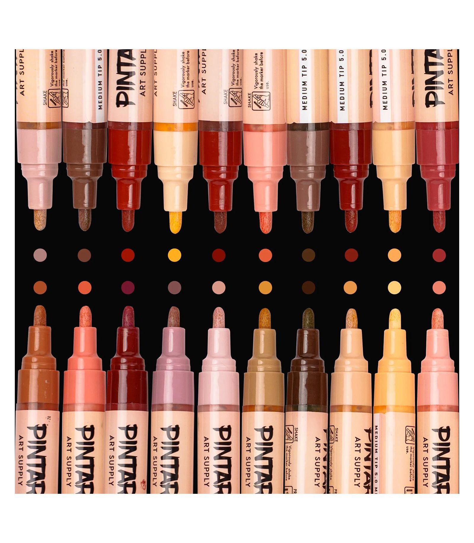 Маркеры PINTAR Skin Tone Medium Tip - акварельные и акриловые маркеры для кожи