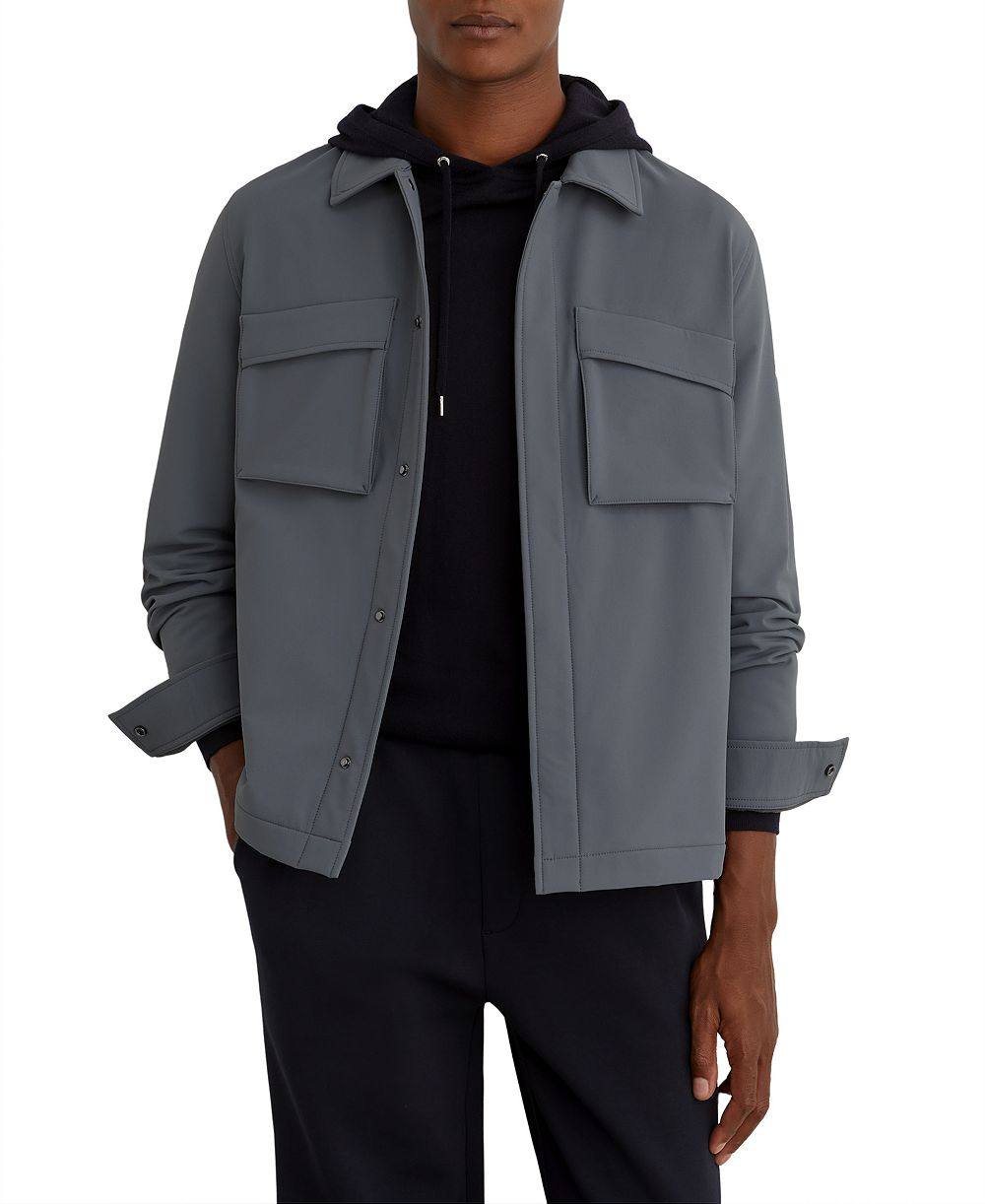 REISS мужская рубашка-оверсайз с застежкой-молнией Divide Regular-Fit