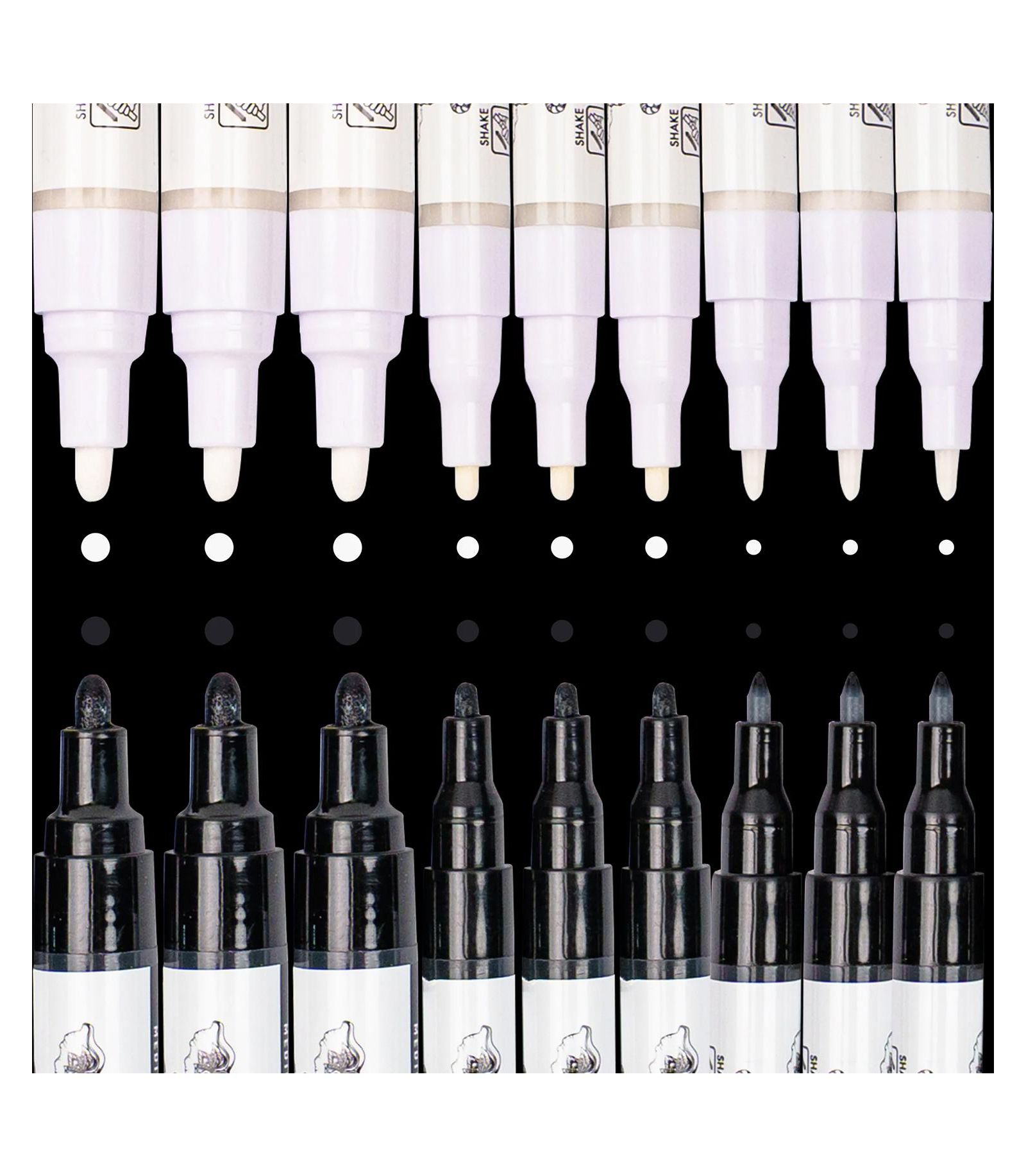 PINTAR Black & White Markers - Outline Watercolor Paint Pens - Drawing & Calligraphy Markers - Acrylic Paint Pens