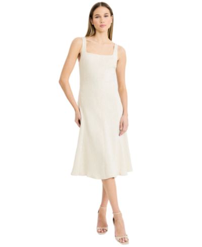 Luxely Women's Sleeveless Square Neck Midi Dress