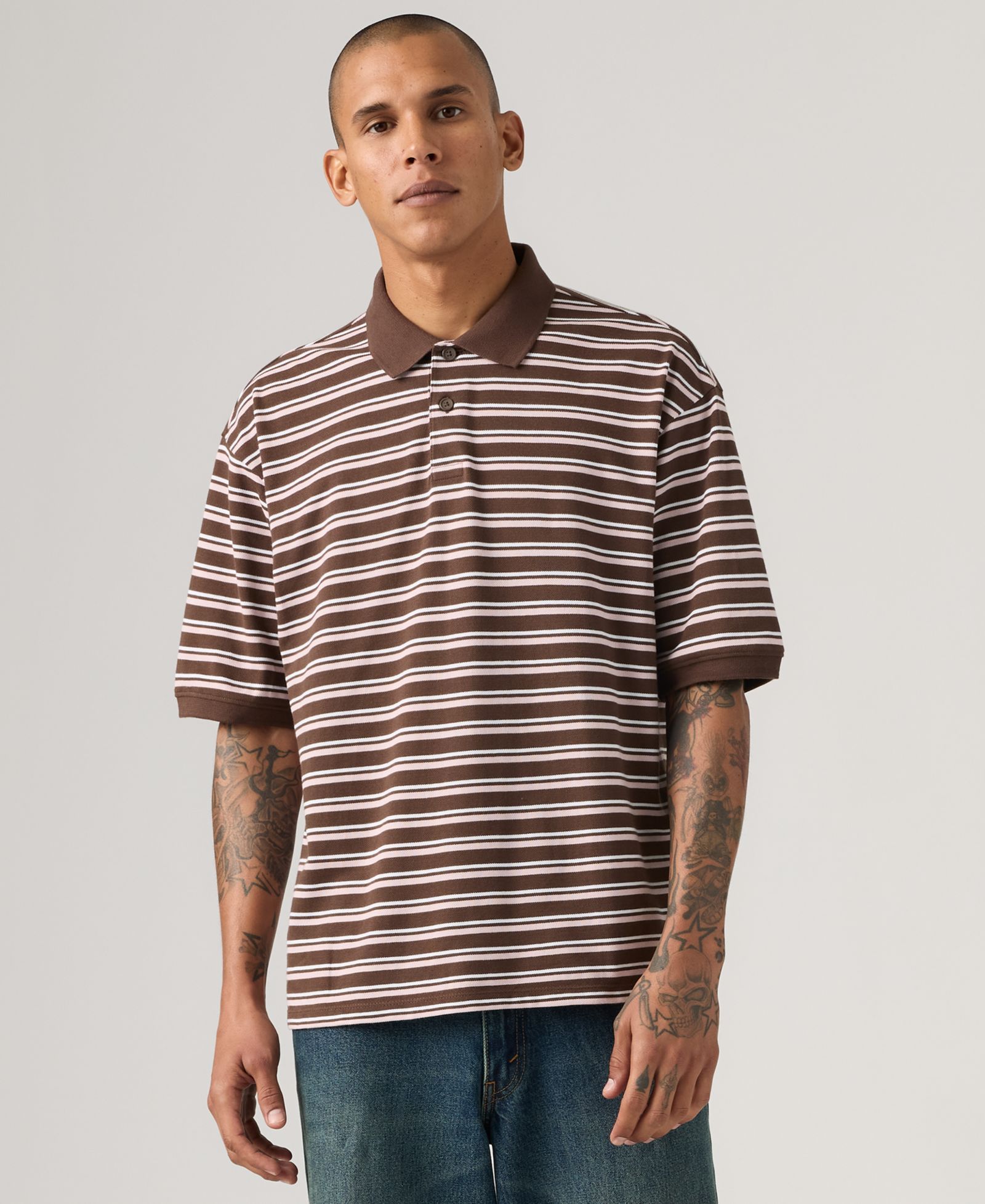 Поло Levi's Men's Boxy Striped Collared