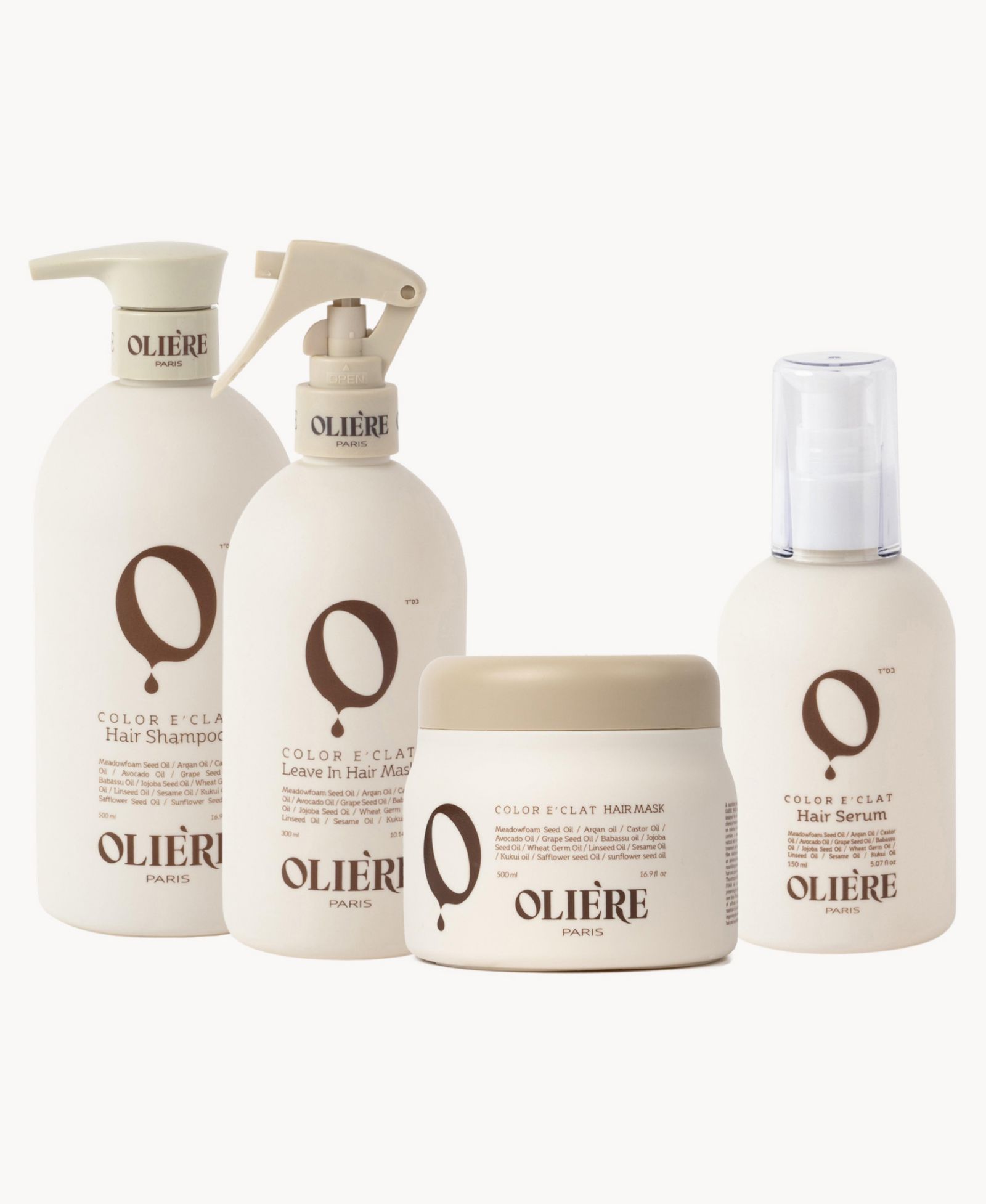 Набор по уходу за волосами Oliere Paris Color Eclat, восстанавливающий и увлажняющий