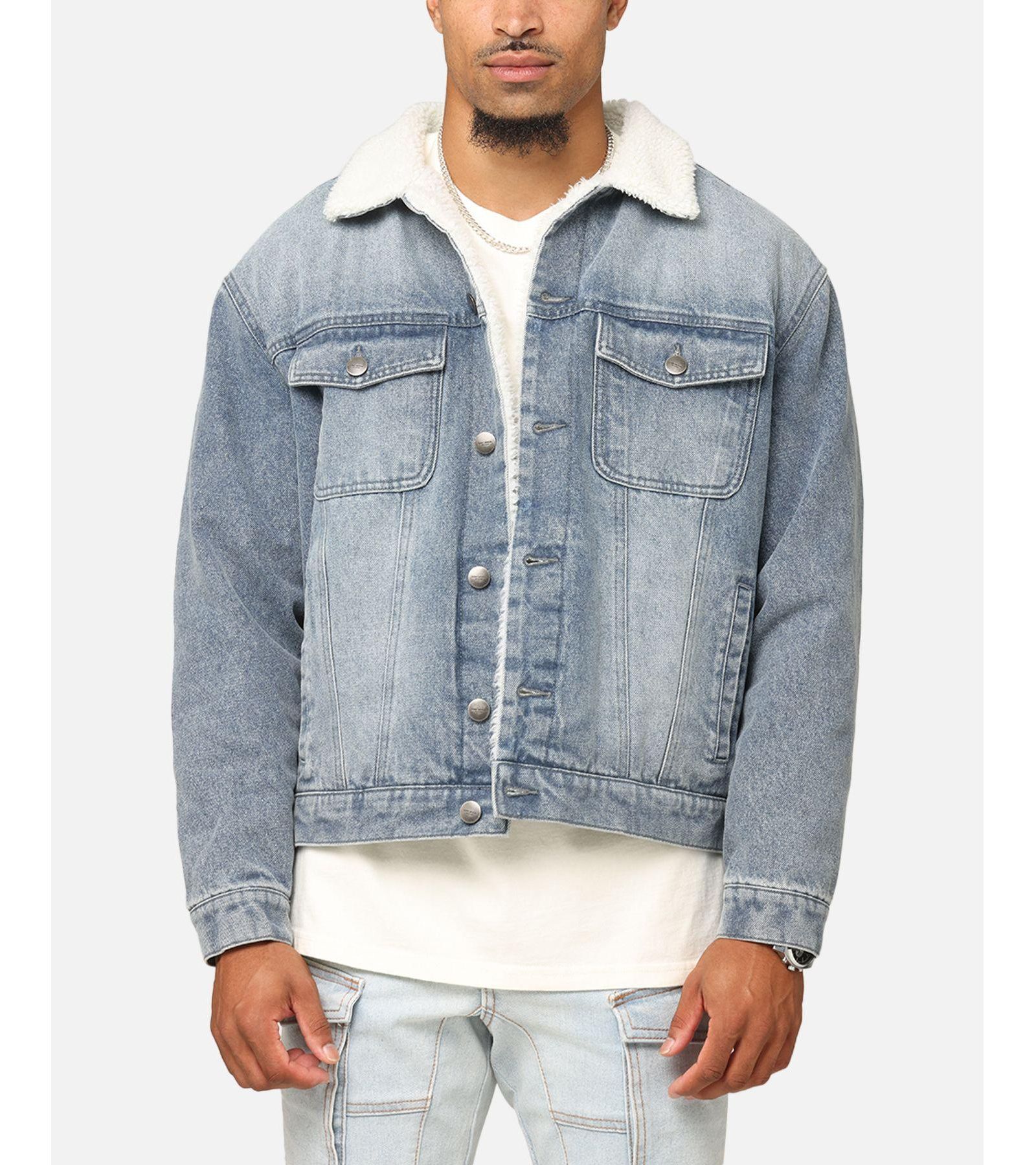 SAINT MORTA Big & Tall Sherpa Boxy Denim Jacket