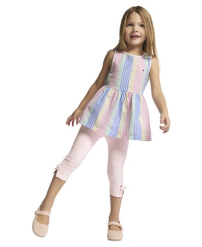 Tommy Hilfiger Girls' 2T-6X Sleeveless Tunic Top & Capri Leggings, 2-Piece Set