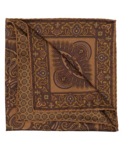 Elizabetta Men's Lario - Double Sided Silk Pocket Square for Men