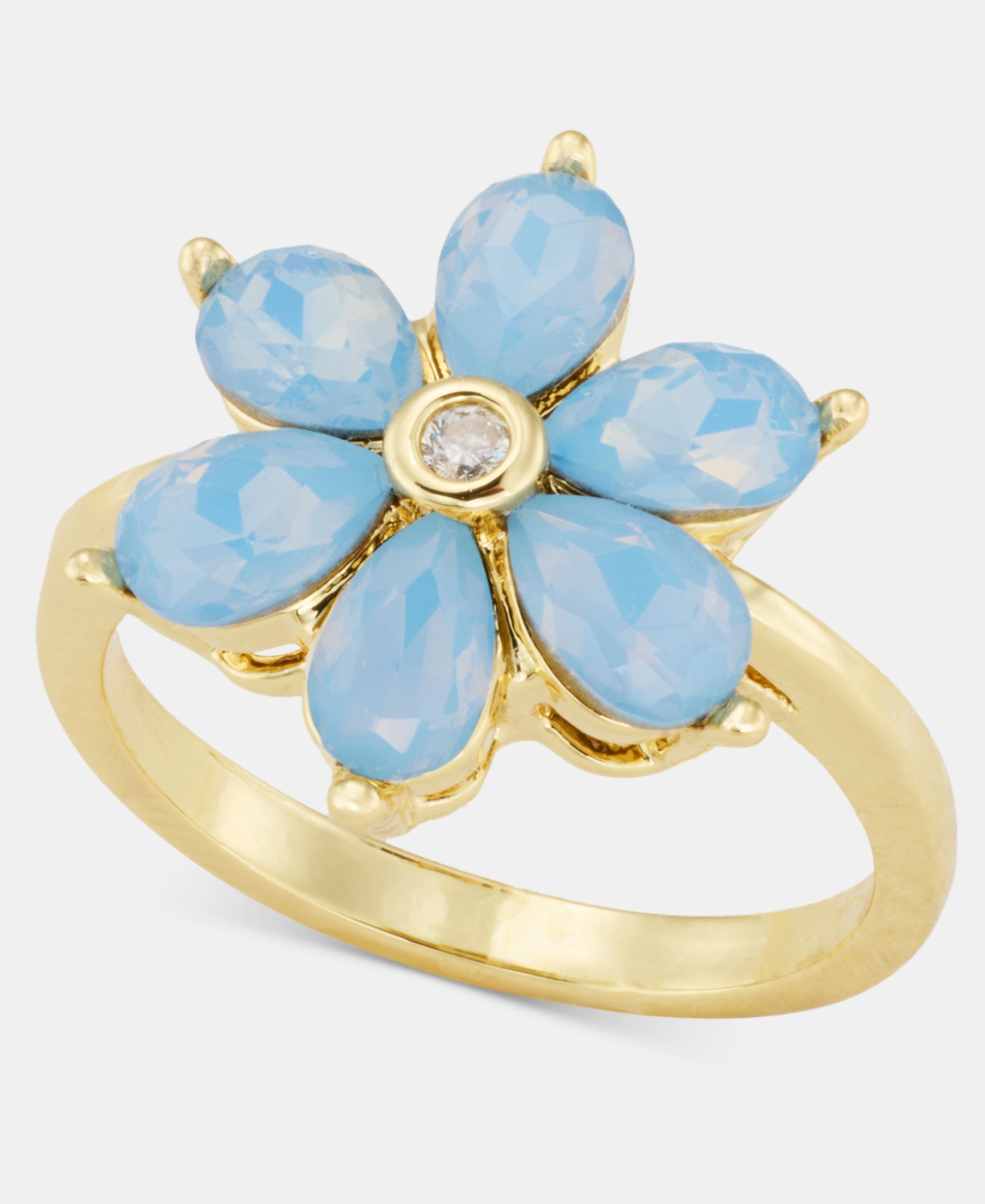 Charter Club Blue Crystal Flower Ring, Macy's Exclusive