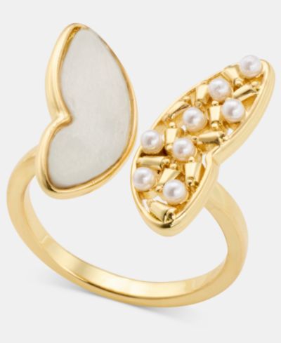Кольцо Charter Club Mother-of-Pearl & Cubic Zirconia Butterfly